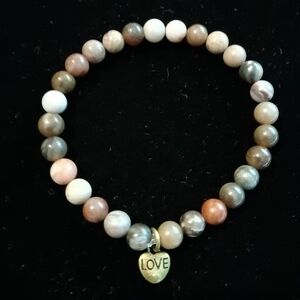 Highest Potential Charged Petrified Wood Heart Success Balance Boss Bracelet